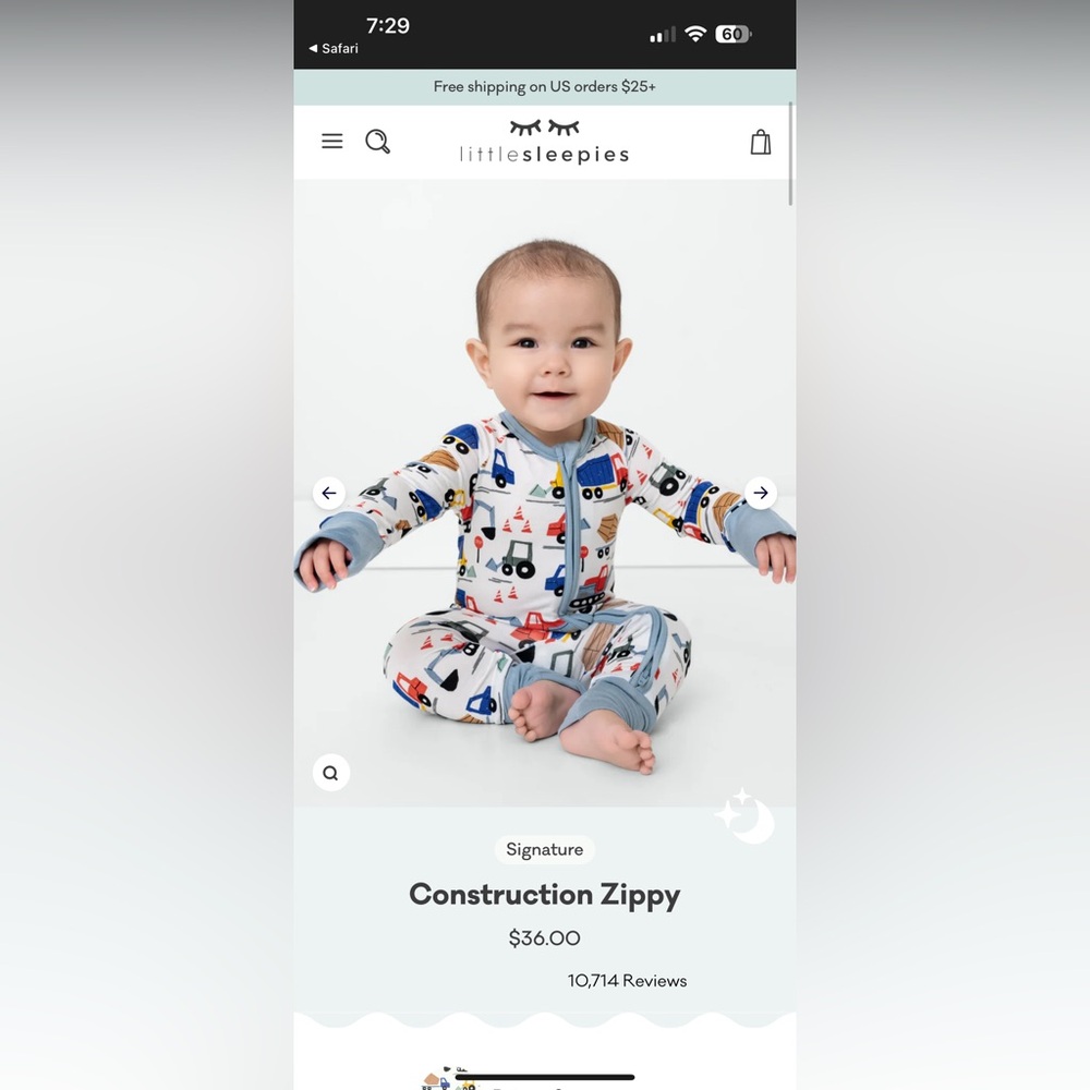 NWT Little Sleepies Construction Print Pajamas Newborn